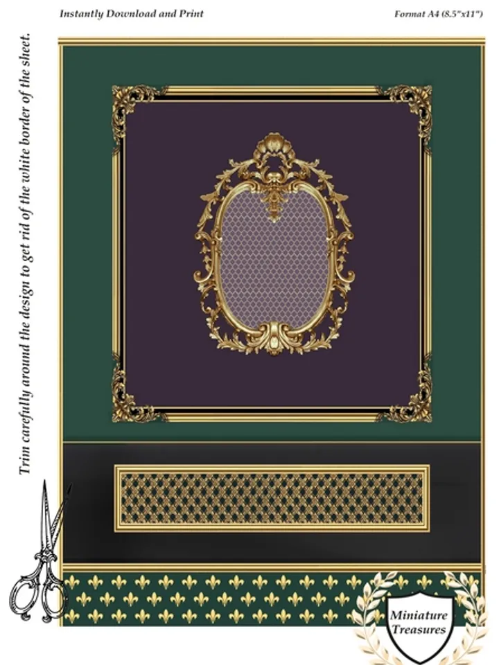 Wallpapers- Set 18-v1 | Printables for Dollhouses and Unique Miniature Projects | Digital Downloads | in Scale 1/12th