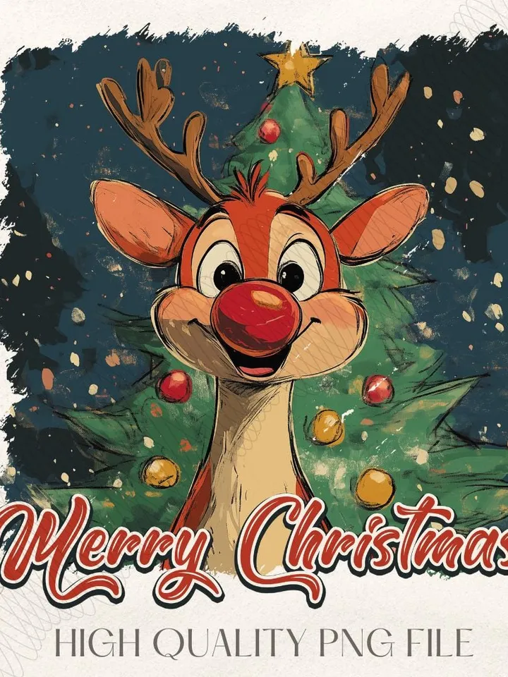 Retro Vintage Reindeer, Retro Christmas png,Christmas designs, Christmas png,Christmas sublimation,Retro Holidays png,Holiday vibes Rudolph