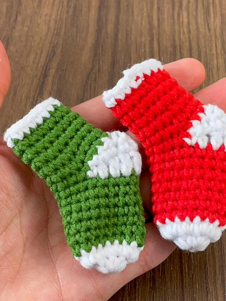 Crochet Mini Christmas Stockings PDF Pattern, DIY Holiday Ornaments, Handmade Festive Stocking Decorations, Cute Crochet Gift Bag Design