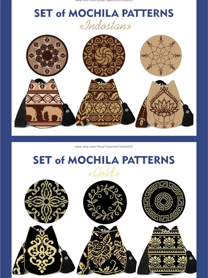 Wayuu mochila bag patterns / Big Collection - 2