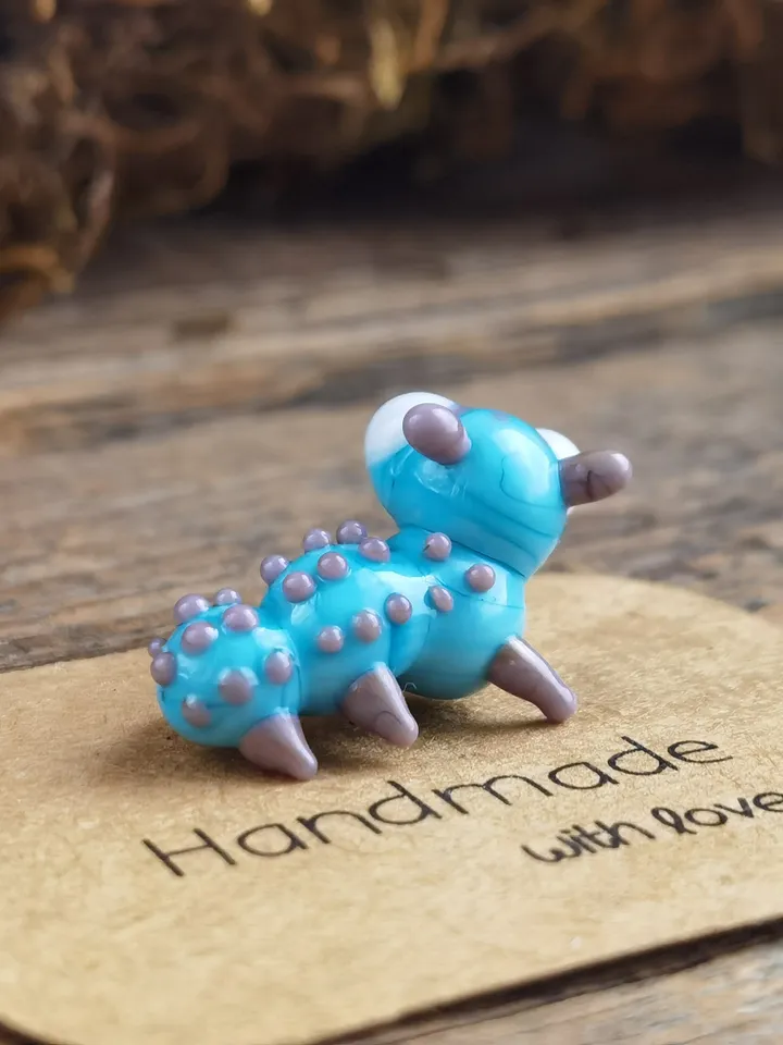 GLASS Caterpillar figurine Miniature caterpillar Glass figurines aquarium decoration miniature animals tiny glass animals terrarium figurine