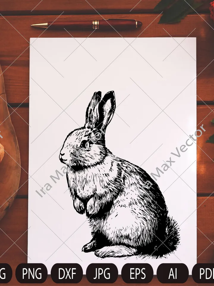 Rabbit SVG, Bunny monogram, easter , hunter svg, files for cricut, peeking animal clipart, face Vector image, Head Printable art, png, dxf
