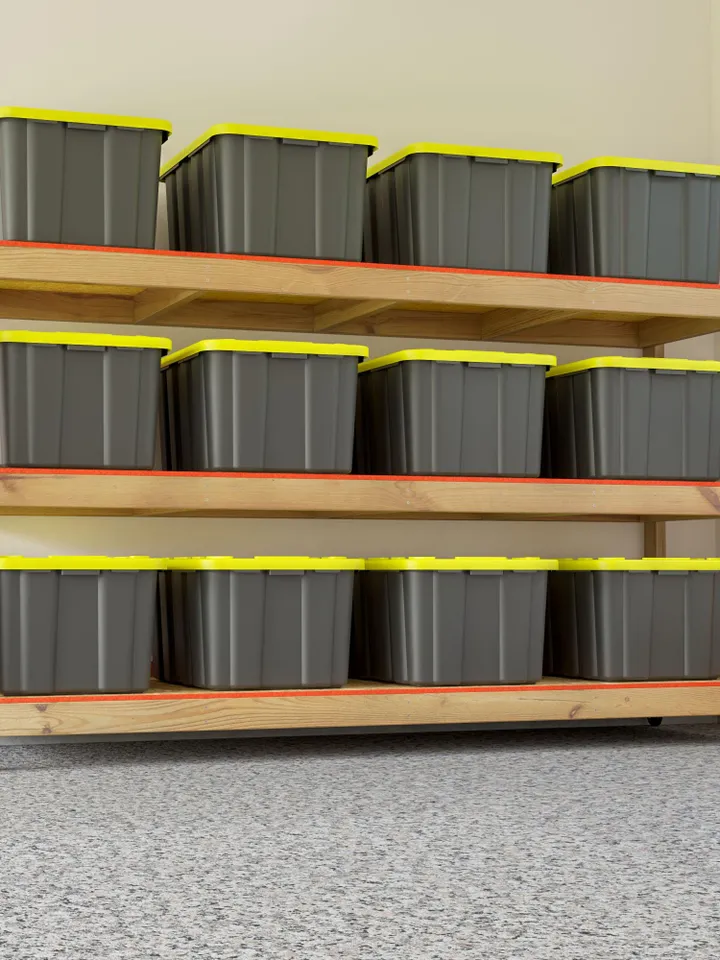 DIY 32x96 Movable Garage Shelves Plans, PDF
