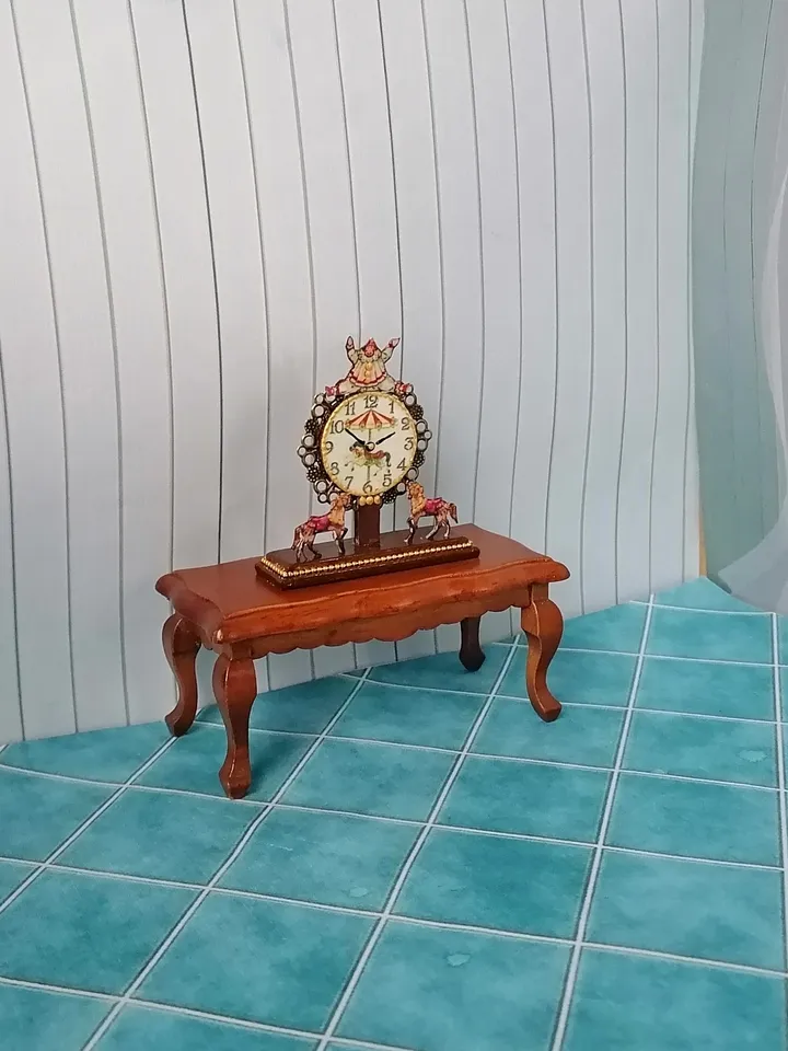Miniature clock. Imitation. 1:12. Dollhouse miniature. Handmade.