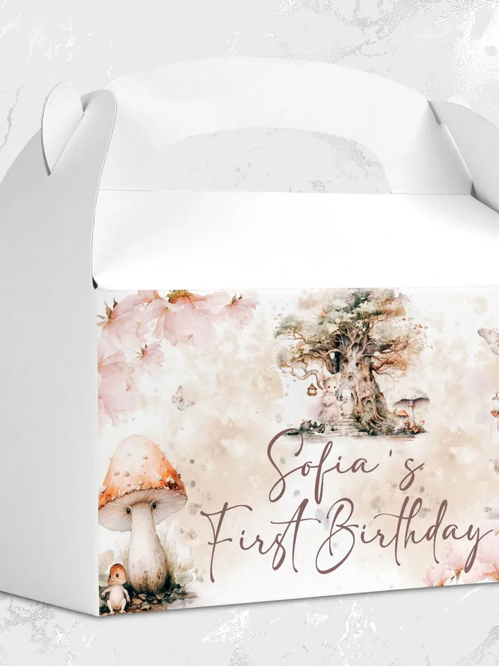 Editable Fairy Birthday gable box template Fairy Floral Birthday Magical Enchanted Fairy Birthday Pixie Fairy Magical fa12