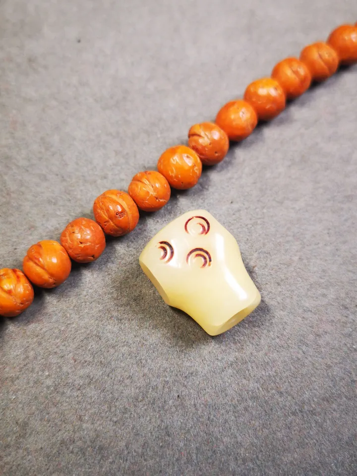 Gandhanra Tibetan Yak Bone Carved Guru Bead,T-drilled 3-Hole Prayer Bead,Mala Bead,Connector Bead for Buddhist Bead Accessories