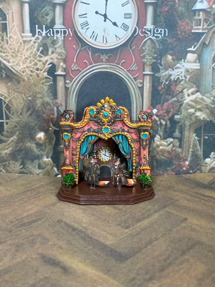 Puppet theater. Theater for a dollhouse. Vintage puppet theater. 1:12. Handmade.