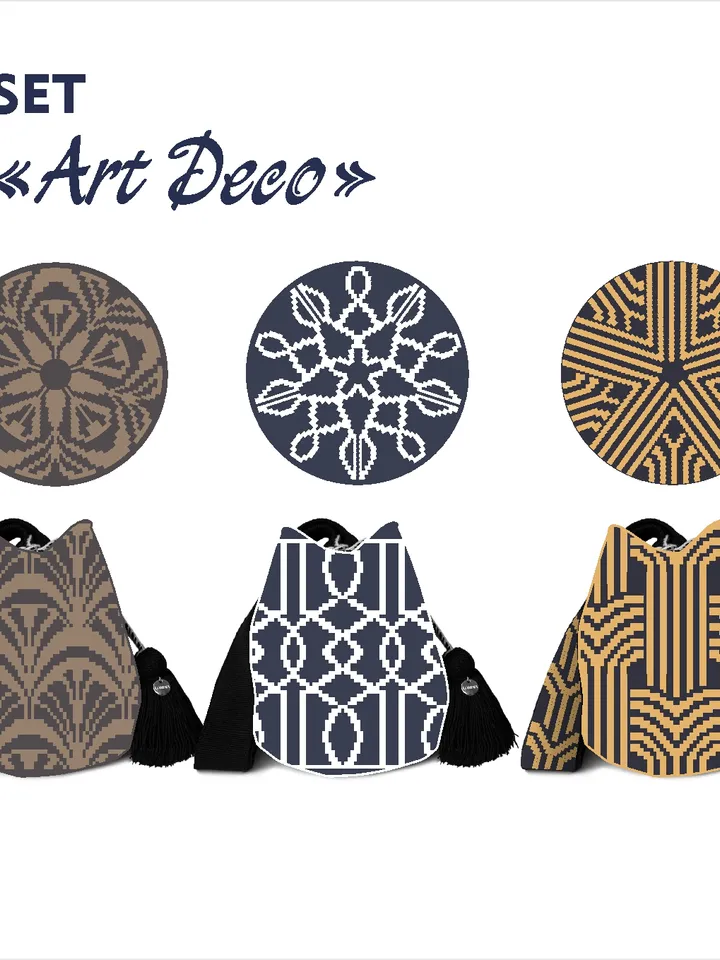 TAPESTRY CROCHET PATTERN. Handbag. Modern Crochet. / Set Art Deco