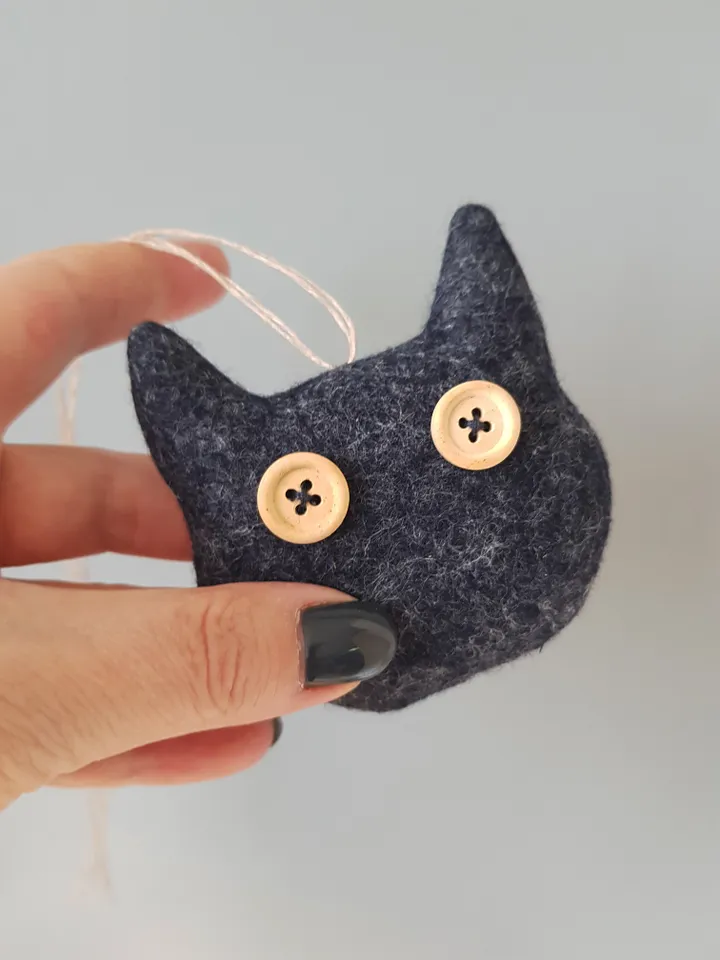 2 Felt Cats sewing patterns PDF, Halloween decor diy