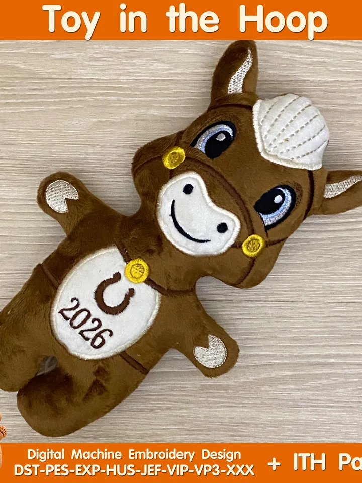 ITH Horse toy soft stuffed in the Hoop Digital Design for Machine Embroidery