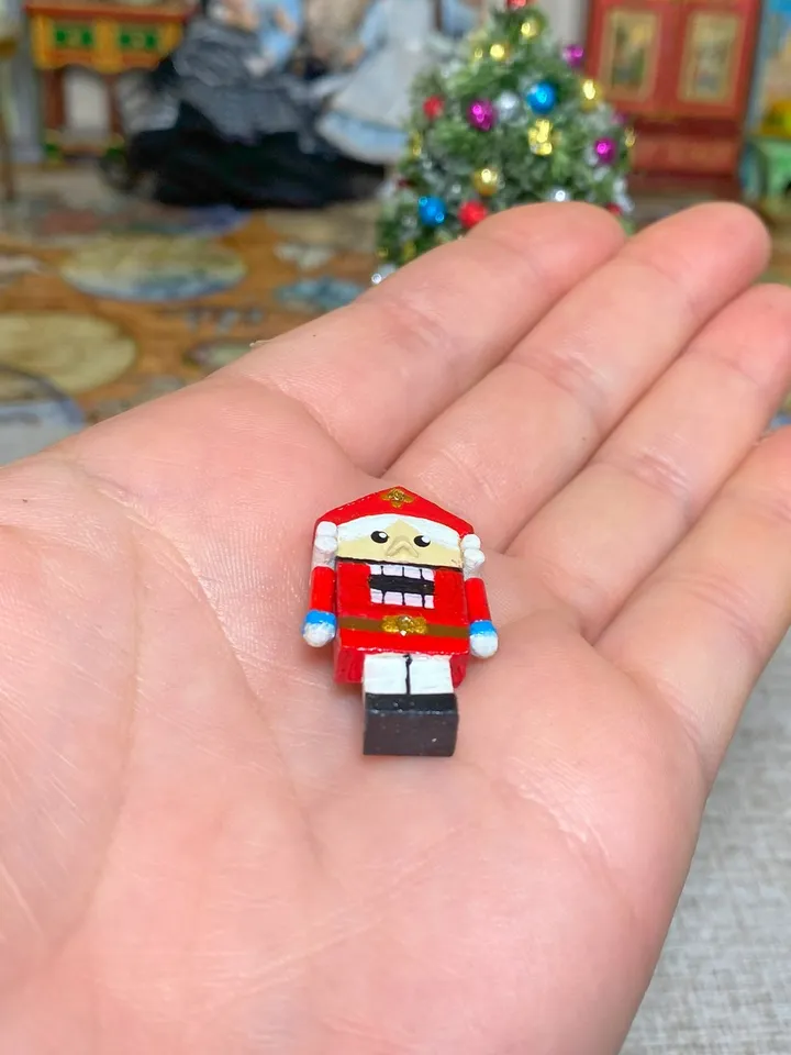 Nutcracker. Miniature toy for dolls. 1:12.Dollhouse miniature.