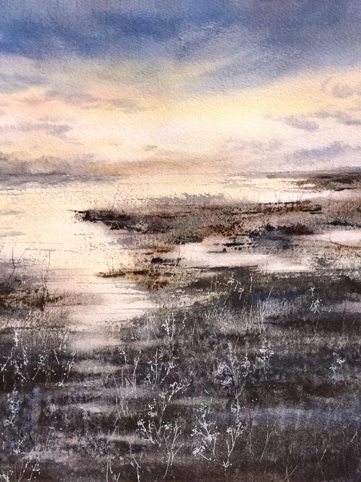 Seascape Original Painting Sunset Landscape Beach Painting Coastal Painting