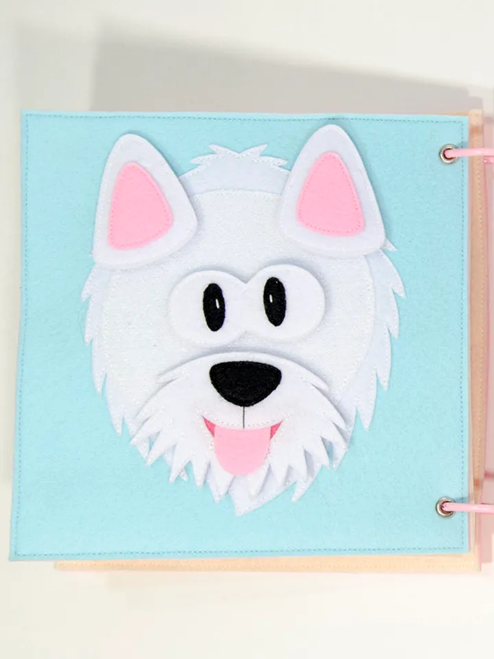 Quiet book page, Doggy's muzzle, PDF, SVG Pattern and Tutorial