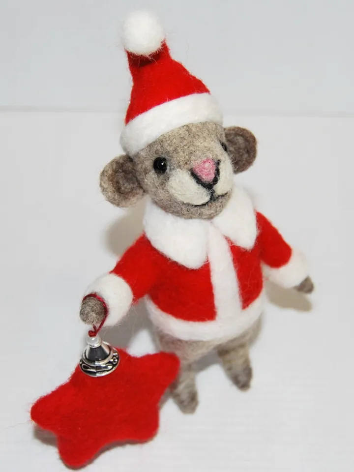 Felted Mouse Santa/Holiday figurine/Felt Christmas mouse/Santa Claus/Christmas gifts/Christmas decor/Christmas mice/Handmade gift/Gift idea