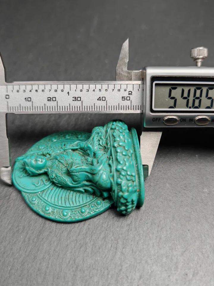 Rare Green Celluloid Guru Rinpoche Statue,Gandhanra Acient Tibetan Buddhist Statue,Padmasambhava,Lotus Born,55mm Height