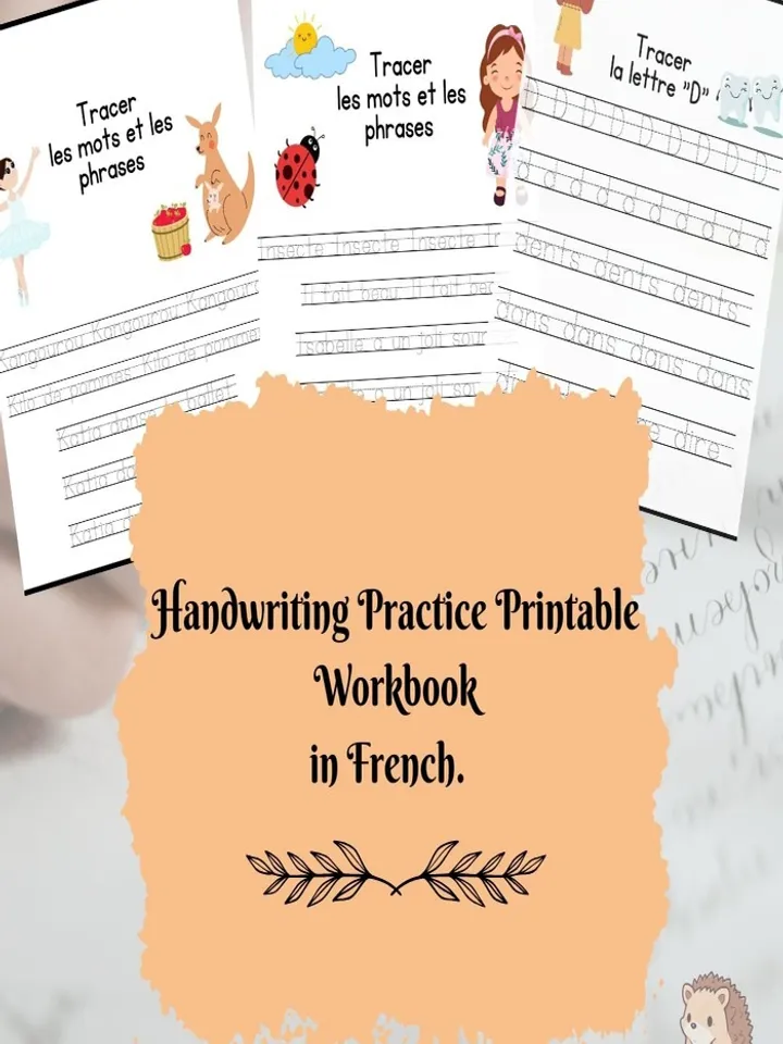 Handwriting Practice Workbook in French