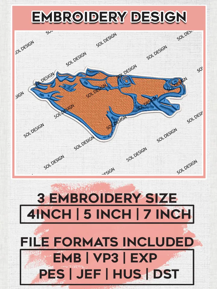 Boise State Broncos Team Mascot Logo embroidery designs, NCAA Boise State Broncos Logo Machine embroidery files, NCAA Team Logo embroidery designs, NCAA Game Day Machine embroidery designs, Digital Download