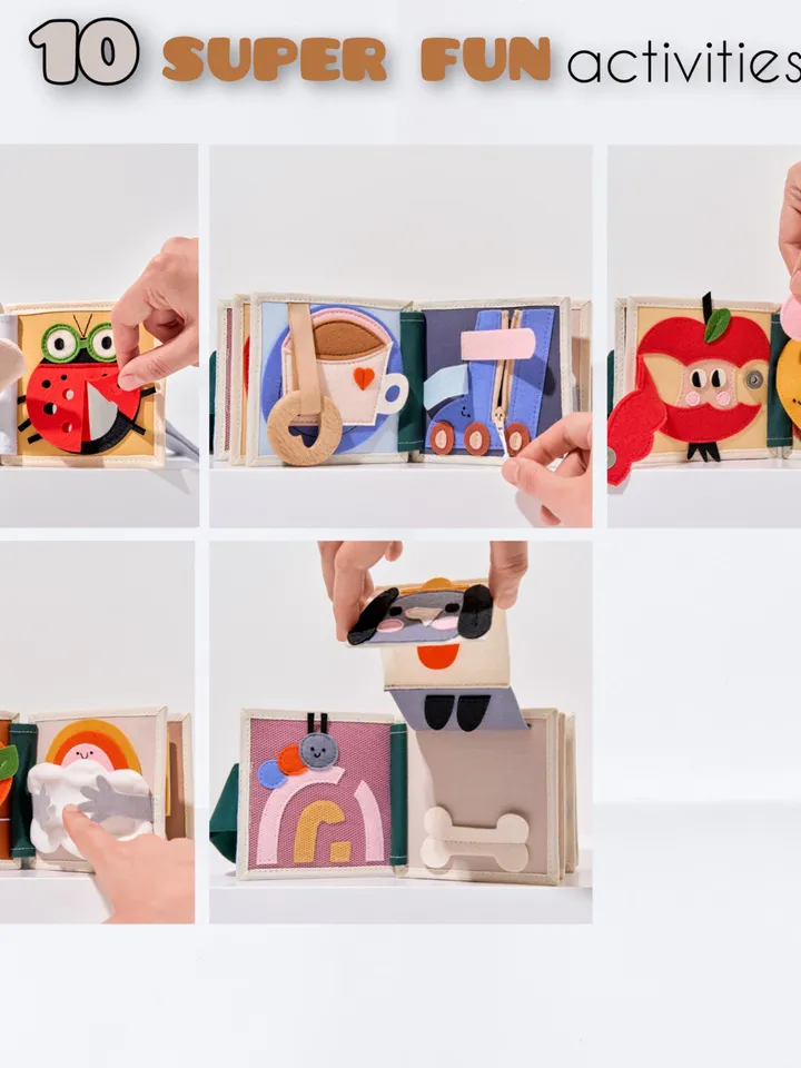 quiet book mini, montessori busy book, travel toys for toddlers kinderkrama