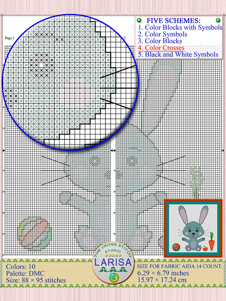 Rabbit Cross Stitch Pattern | Irresistible Rabbit Cub Chart