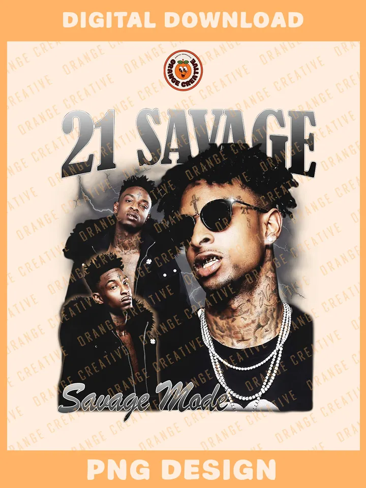 21 Savage Rap Bootleg T-shirt PNG, 90s Bootleg Template, Graphic 21 Savage PNG Files, Custom Bootleg Hip Hop Rap Tee, Digital Download