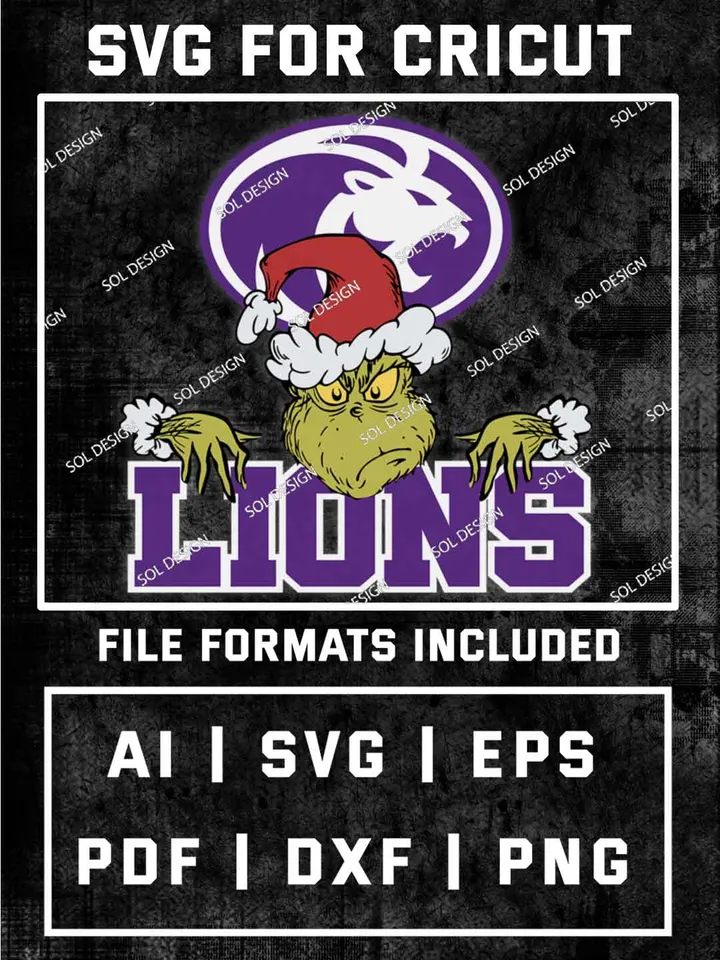 Grinch North Alabama Lions SVG, NCAA SVG Design, NCAA UNA Lions SVG, NCAA Lions Cricut, Christmas Svg, Grinch svg, Digital Download