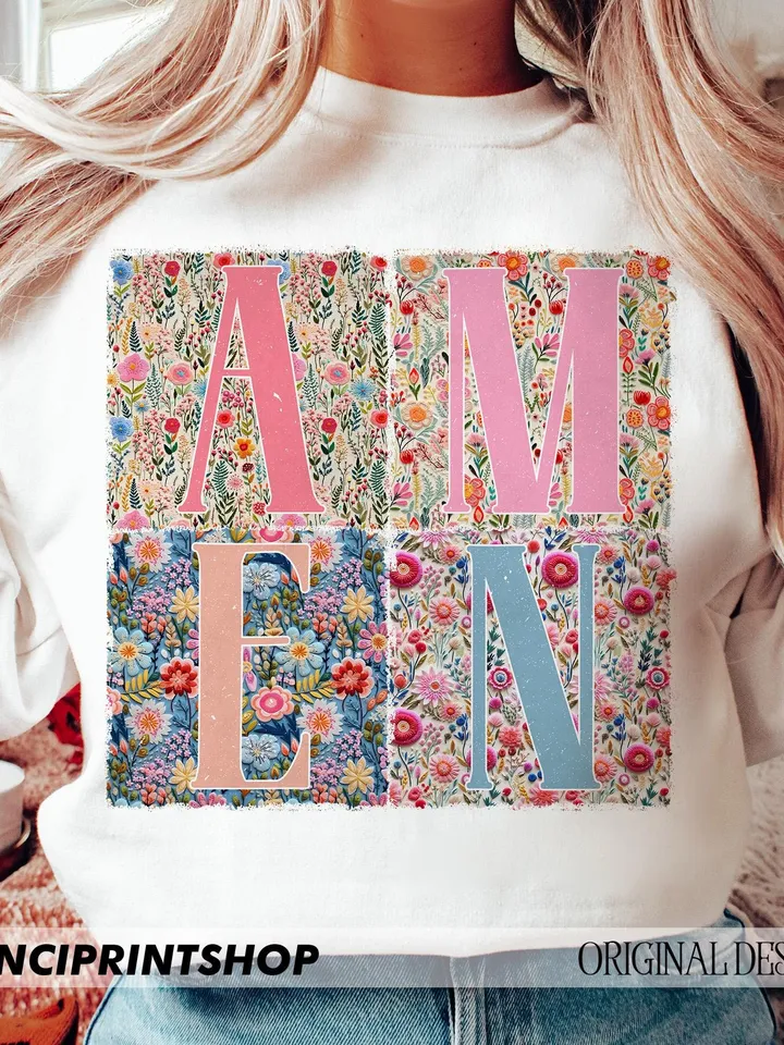 Amen Floral Christian Easter Jesus png, Easter png, Amen png, Easter Sublimation, Easter Christian png, Floral spring png, Christian png