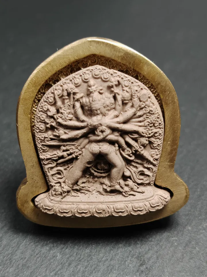 Kalachakra Vajra Tsa Tsa Mold,4.5cm Height Old Version,Gandhanra Unique Tibetan Buddha Tsha Tsha Mould For Making Clay Statue