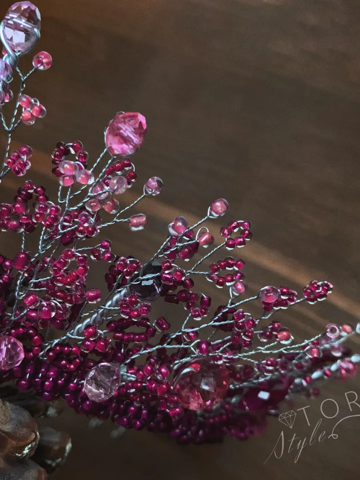 Dark pink crown, Pink tiara, Fuchsia crown, Raspberry tiara,Raspberry crown, Fuchsia tiara, Pink prom crown, Pink diadem
