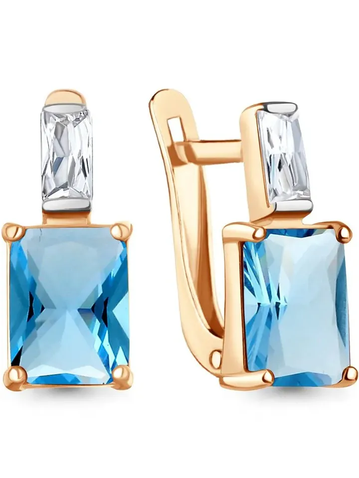 Earrings silver 925 with topaz and cubic zirconia