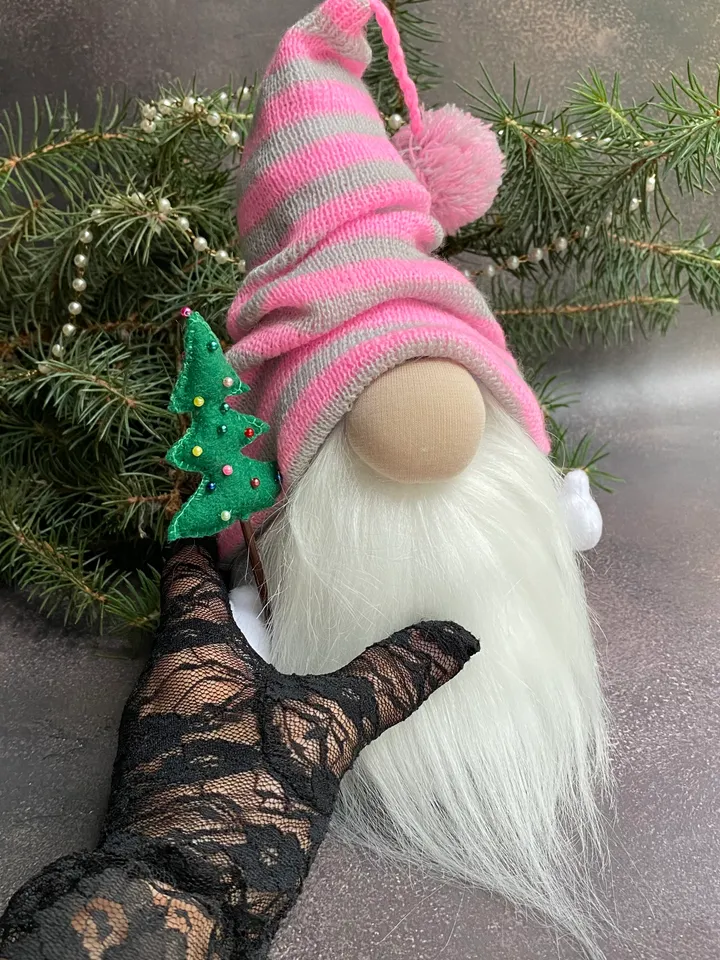 Cute pastel gnome . Christmas gnome decorations . Swedish gnome .