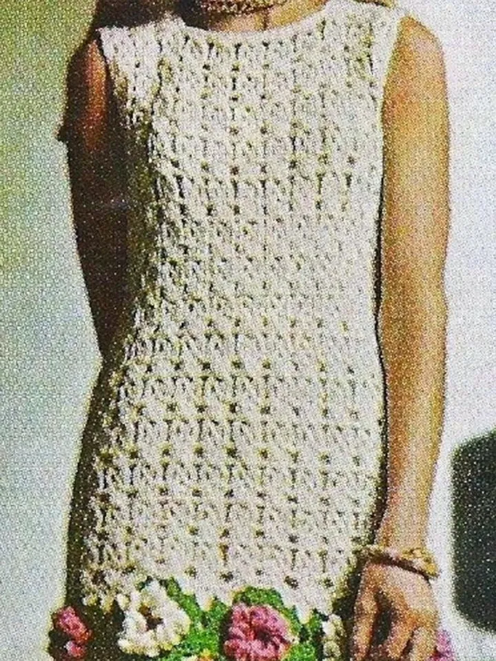 Crochet dress, vintage dress, women dress, summer dress, flower dress , crochet pattern pdf