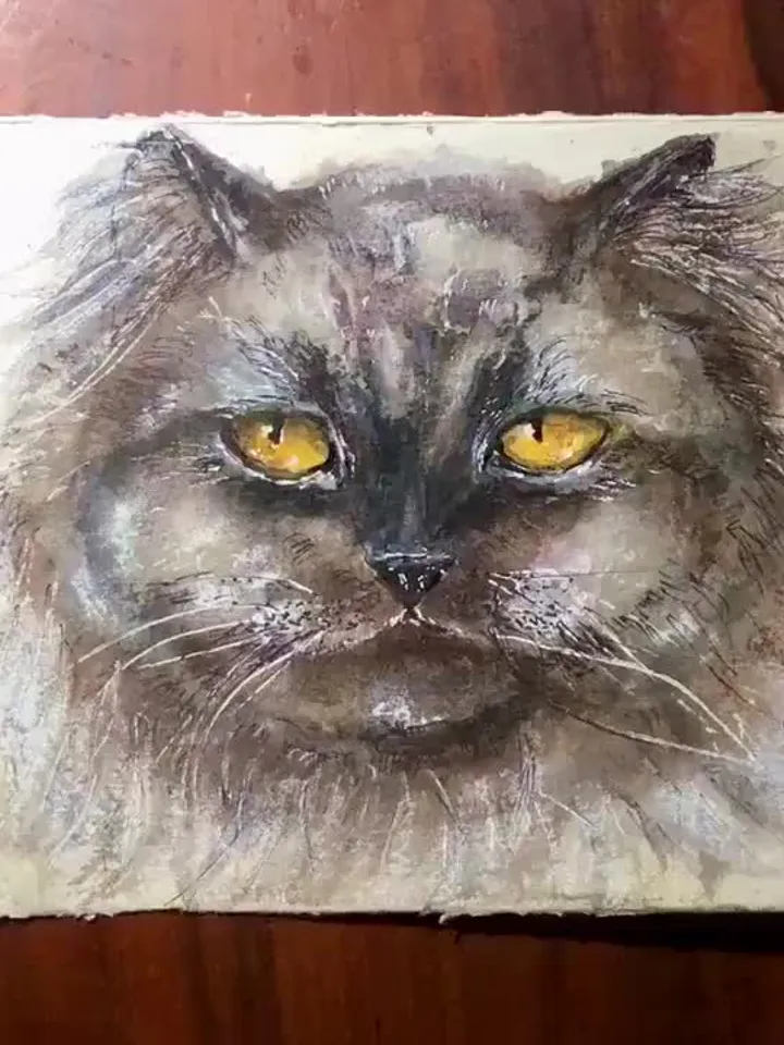Black Persian cat painting,original watercolor painting,cat original painting,animals wall art,cat lovers gift,home decor wall art.