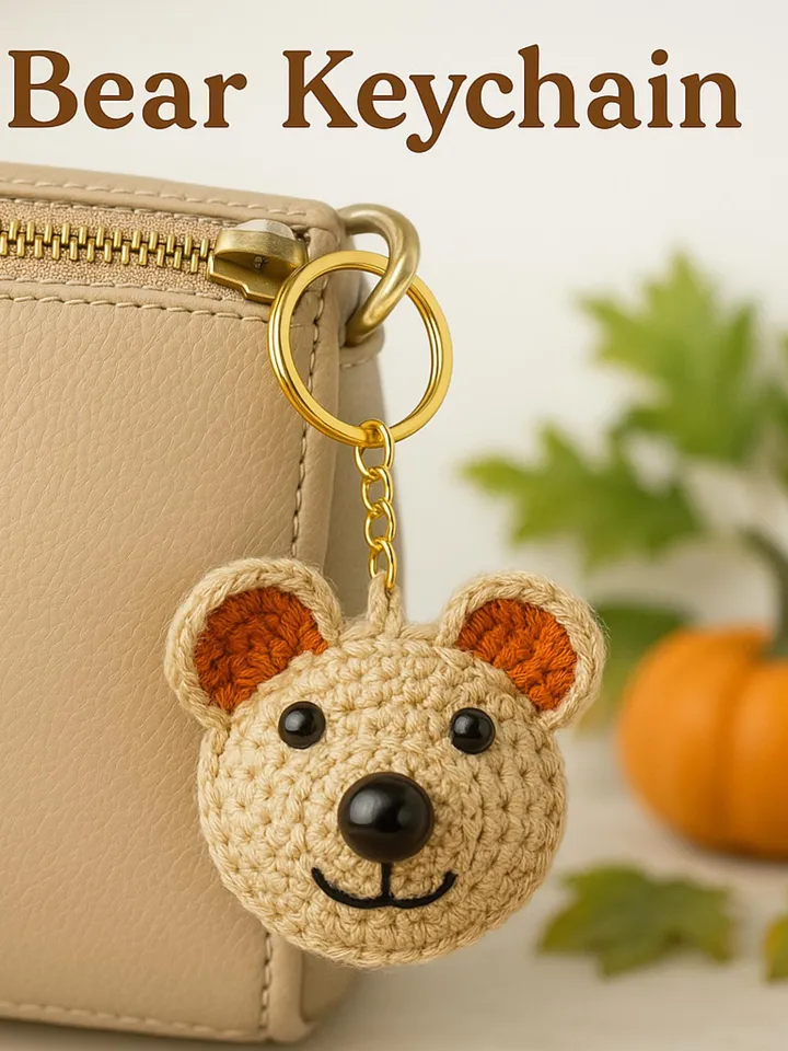 Mini Amigurumi Teddy Bear Keychain Pattern | Small Crochet Teddy Bear PDF | Cute Crochet Animal Gift for Kids