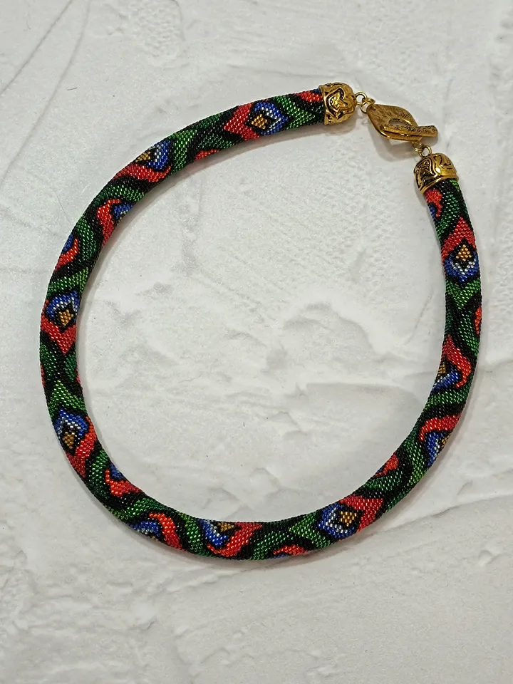 Colorful handmade beaded necklace, Summer elegant necklace, a gift to his wife for the anniversary
