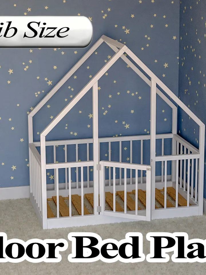 Montessori Floor Bed Plan, Crib Size, PDF, DIY
