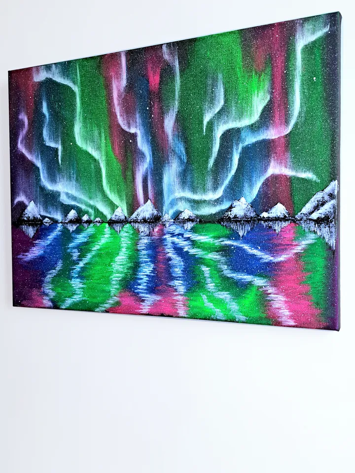 Neon fluorescent oil painting "Northern Lights"