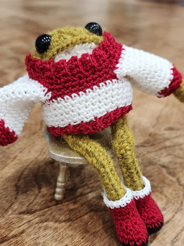 Trendy Toad Sweater and Boots Crochet Pattern Set
