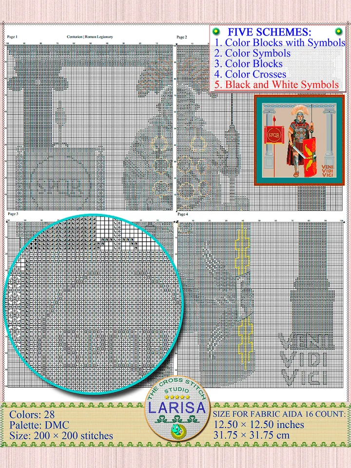 Centurion Cross Stitch Pattern | Roman Legionary
