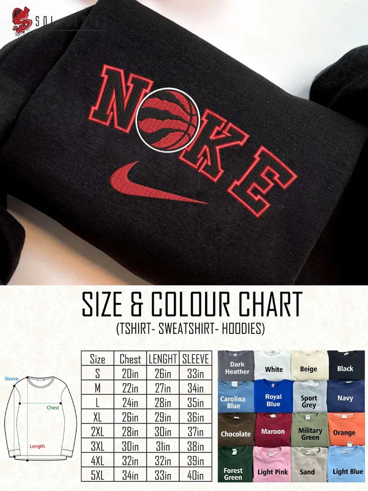 Ni.kee Toronto Raptors Team Embroidered Sweatshirt, NBA Raptors Basketball Team Embroidered T Shirt, NBA Team Embroidered Sweater, NBA Toronto Raptors Shirt, Basketball Team Embroidered Hoodie