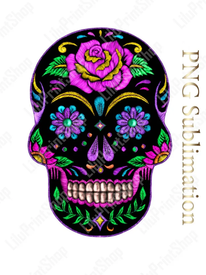 Cinco de Mayo clipart Candy Skull png Sugar Skull png clipart Faux Applique Sugar Skull sublimation png Day of the dead Dia de los muertos