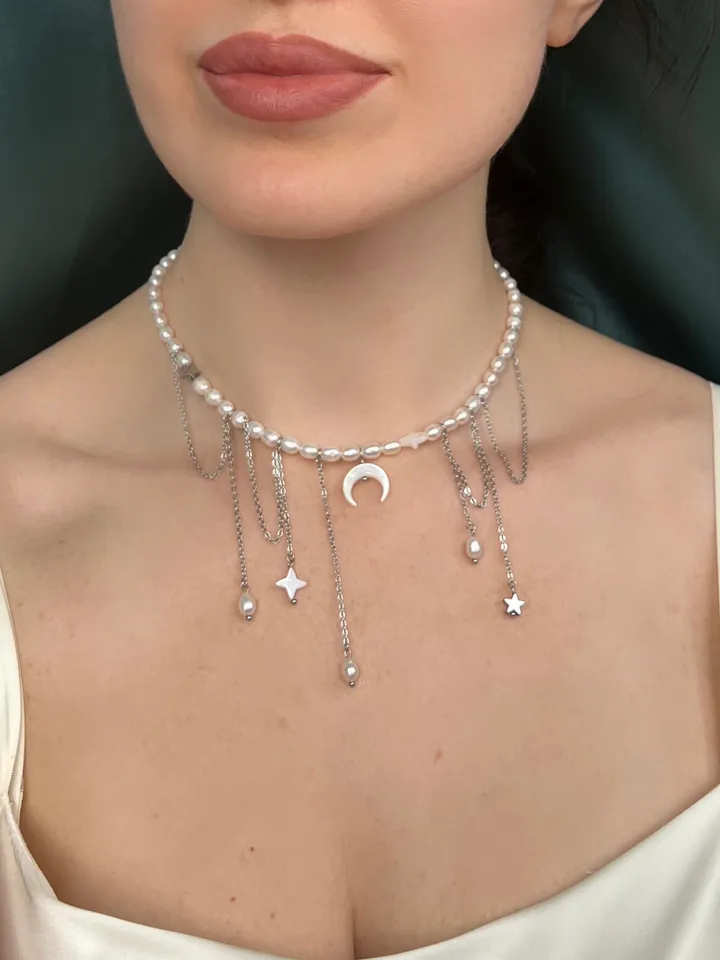 Natural Pearl Necklace STAR MOON