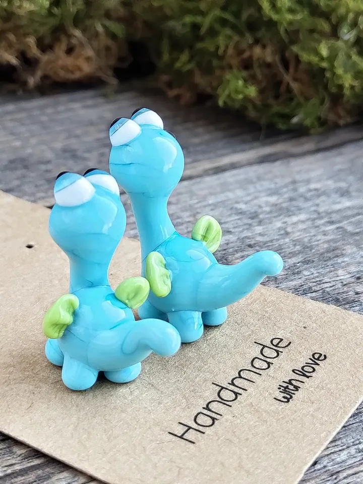 DINOSAUR ORNAMENTS Dinosaur figurine Glass dinosaur decor Miniature Dinosaur gift Dino figurine Glass figurines Tiny glass animals Dragon