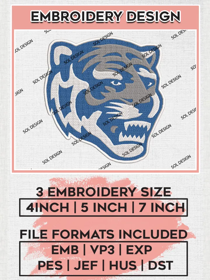 Memphis Tigers Embroidery Designs, NCAA Logo Embroidery Files, NCAA Memphis Tigers Logo, NCAA Embroidery Designs, Machine Embroidery Designs, Digital Download