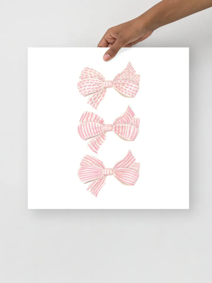 Pink Bow Watercolor Painting Print, Girly Wall Art, Teen Girl Wall Art, Baby Girl Gift, Preppy Painting, Coquette Room Decor, Trendy Print