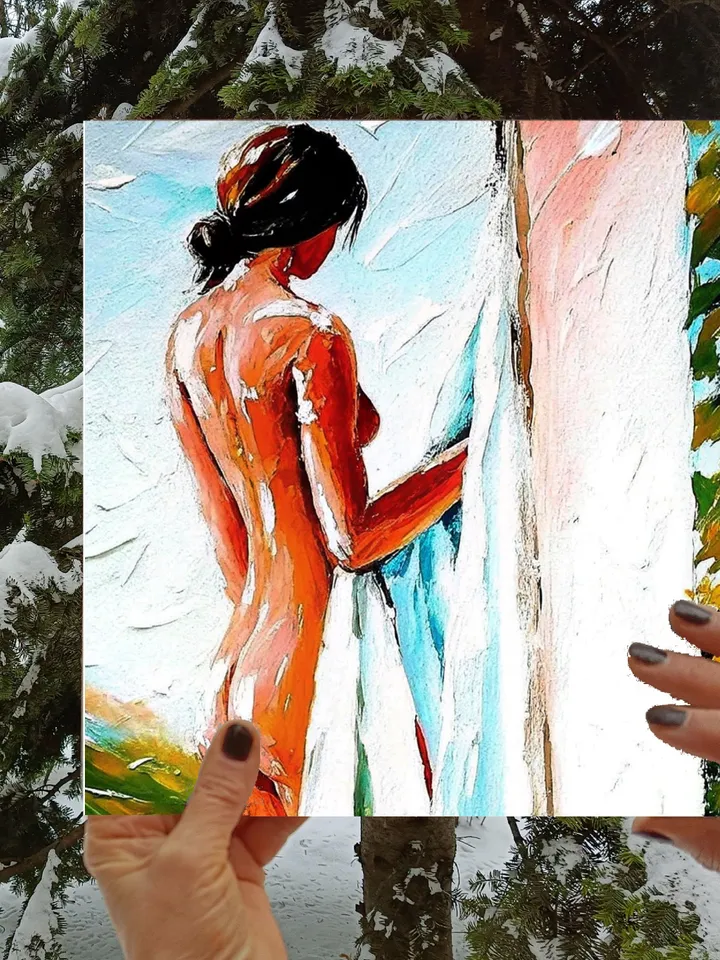 Girl Body Painting young woman Original Art woman Abstract Wall Art Gay Wall Decor Gifts for Him Personalized Gifts by ArtProkopaloSv