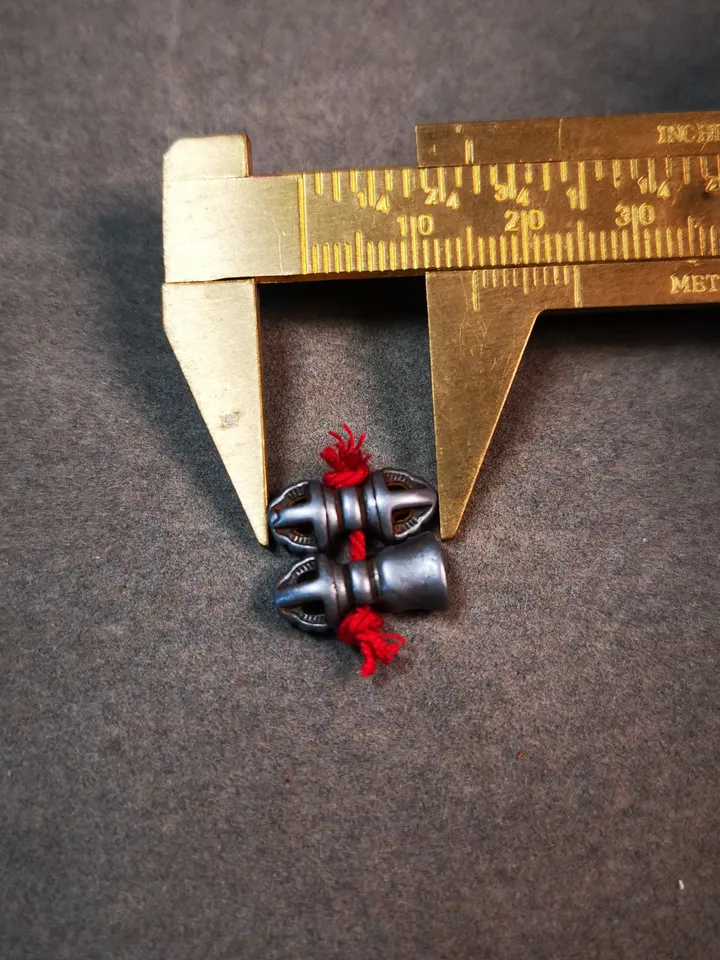 Gandhanra Handmade Tibetan Amulet Pendant,Mini Vajra and Dorje Bell, Mala Marker Bead Accessories, Made of Cold Iron