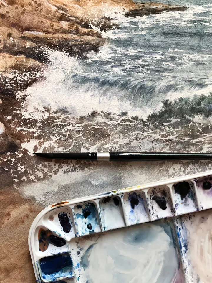 Seascape Painting Original Painting Watercolor Sea Painting