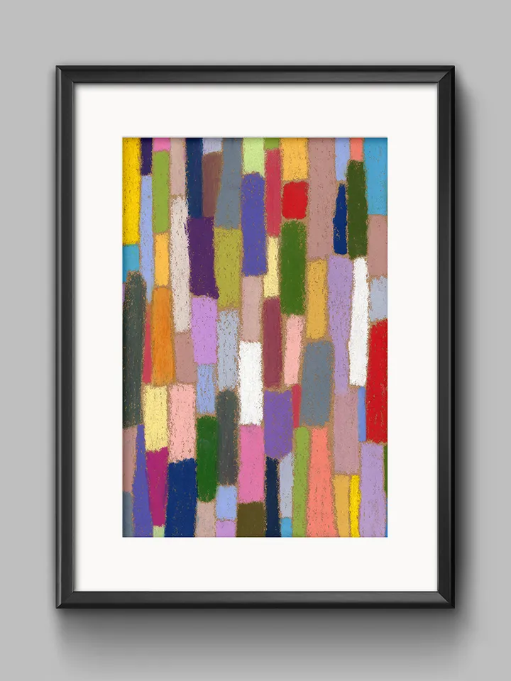Printable pattern Abstract colored stripes, Large poster, Digital file, Home decor, Art print, Color oil pastel painting