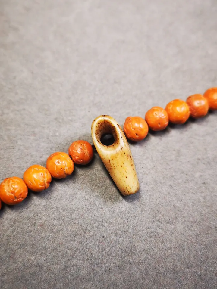 Gandhanra Tibetan Yak Bone Carved Guru Bead,T-drilled 3-Hole Prayer Bead,Mala Bead,Connector Bead for Buddhist Bead Accessories