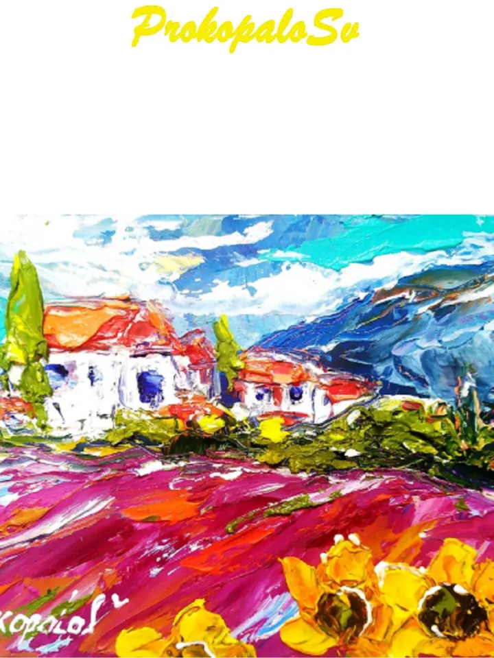 Tuscany Oil Painting Impasto Original Art Landscape Painting Tuscan Small Artwork Italy Wall Art 4 by 6 by ArtProkopaloSv